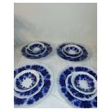 Gefle Sweden Vinranka Blue & White Porcelain Dish Set