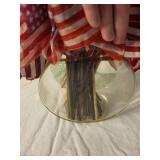 Assorted American Flag Decor Bundle - Fabric Flags & Crochet Potholder