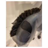 Handcrafted Wooden Donkey Figurine with Brush Mane