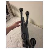 Handcrafted Wooden Donkey Figurine with Brush Mane