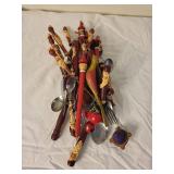 Santa-Themed Carved & Artisan Handle Kitchen Utensils Set
