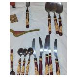 Santa-Themed Carved & Artisan Handle Kitchen Utensils Set