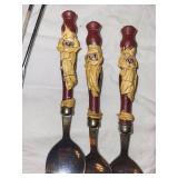 Santa-Themed Carved & Artisan Handle Kitchen Utensils Set