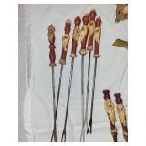 Santa-Themed Carved & Artisan Handle Kitchen Utensils Set