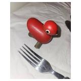 Santa-Themed Carved & Artisan Handle Kitchen Utensils Set