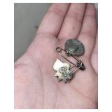 Lot of Vintage Silver Religious Medals and Pins - Saints, Pope, etc.