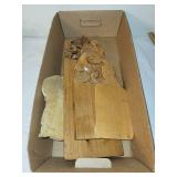 Assorted Carved Wooden Pieces for Crafts or Restoration Projects