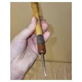 Set of 3 Antique Crochet Hooks with Ornate Handles incl Sterling Silver