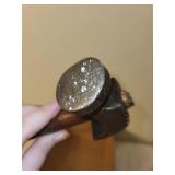 Vintage Tool and Hardware Lot: Hammer, Brush, Decorative Nails