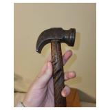 Vintage Tool and Hardware Lot: Hammer, Brush, Decorative Nails