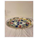 Antique Stick Spatterware Rabbitware Oval Platter
