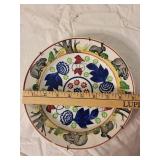 Antique Stick Spatter Rabbitware Plate with Animal Motifs