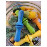 Colorful Kitchen Skewers and Corn Holders Lot Including Bakelite