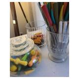 Colorful Kitchen Skewers and Corn Holders Lot Including Bakelite