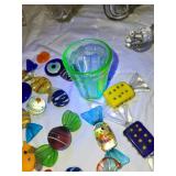 Colorful Assorted Glass Pieces Collection incl Uranium Glass