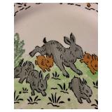 Vintage Luneville France Rabbit Plate