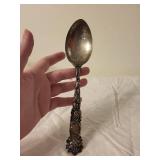 Ornate Vintage Sterling Silver Spoon with Intricate Design