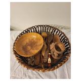 Vintage Wooden Crafts & Collectibles with Sterling Marked Item