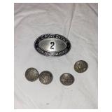 Vintage U.S. Post Office Badge & Cleveland Fire Dept. Buttons Lot