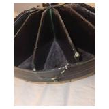 Vintage Wooden Organizer & Black Circular Compartmentalized Piece