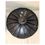 Vintage Wooden Organizer & Black Circular Compartmentalized Piece