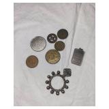 Vintage Coin Collection, Religious Ring & Silver Bar Pendant Lot