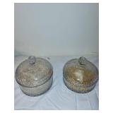 Vintage W & S Cough Drops Glass Jars with Lids - Set of 2