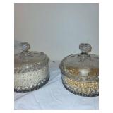Vintage W & S Cough Drops Glass Jars with Lids - Set of 2