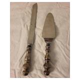 Sterling Silver Cake Knife and Server Set
