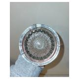 Pair of Antique Glass Measuring Pitchers with Embossed Measurements