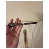 Spoon and Grooming Tools Set with Ornate Handles including 800 Silver