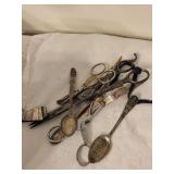 Vintage Silverware and Scissors Collection with Intricate Designs