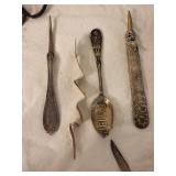 Vintage Silverware and Scissors Collection with Intricate Designs