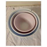 Vintage Pyrex Mixing Bowl Set - Blue & Pink Nesting Bowls
