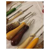 Vintage Rug Hooking Tools Lot with Hooks and Accessories