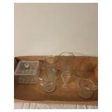 Vintage Glassware Set: Cheese Preserver & Measuring Cups