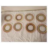 Set of Vintage Colorful Glass Plates and Bowls