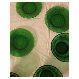 Set of Vintage Colorful Glass Plates and Bowls