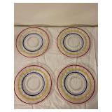 Set of Vintage Colorful Glass Plates and Bowls