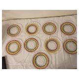 Set of Vintage Colorful Glass Plates and Bowls