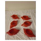 Set of Vintage Colorful Glass Plates and Bowls