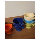Mixed Lot of Colorful Ceramic and Plastic Kitchenware Bowls and Containers