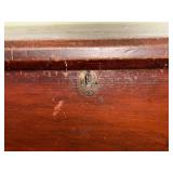 Antique Wood Blanket Storage Chest with Lock Mechanism