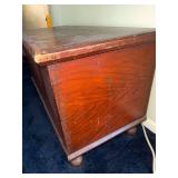 Antique Wood Blanket Storage Chest with Lock Mechanism