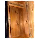 Antique Wood Blanket Storage Chest with Lock Mechanism