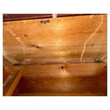 Antique Wood Blanket Storage Chest with Lock Mechanism