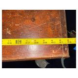 Antique Wood Blanket Storage Chest with Lock Mechanism