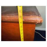 Antique Wood Blanket Storage Chest with Lock Mechanism
