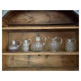 Set of 5 Vintage Glass Pitchers with Unique Patterns