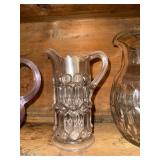 Set of 5 Vintage Glass Pitchers with Unique Patterns